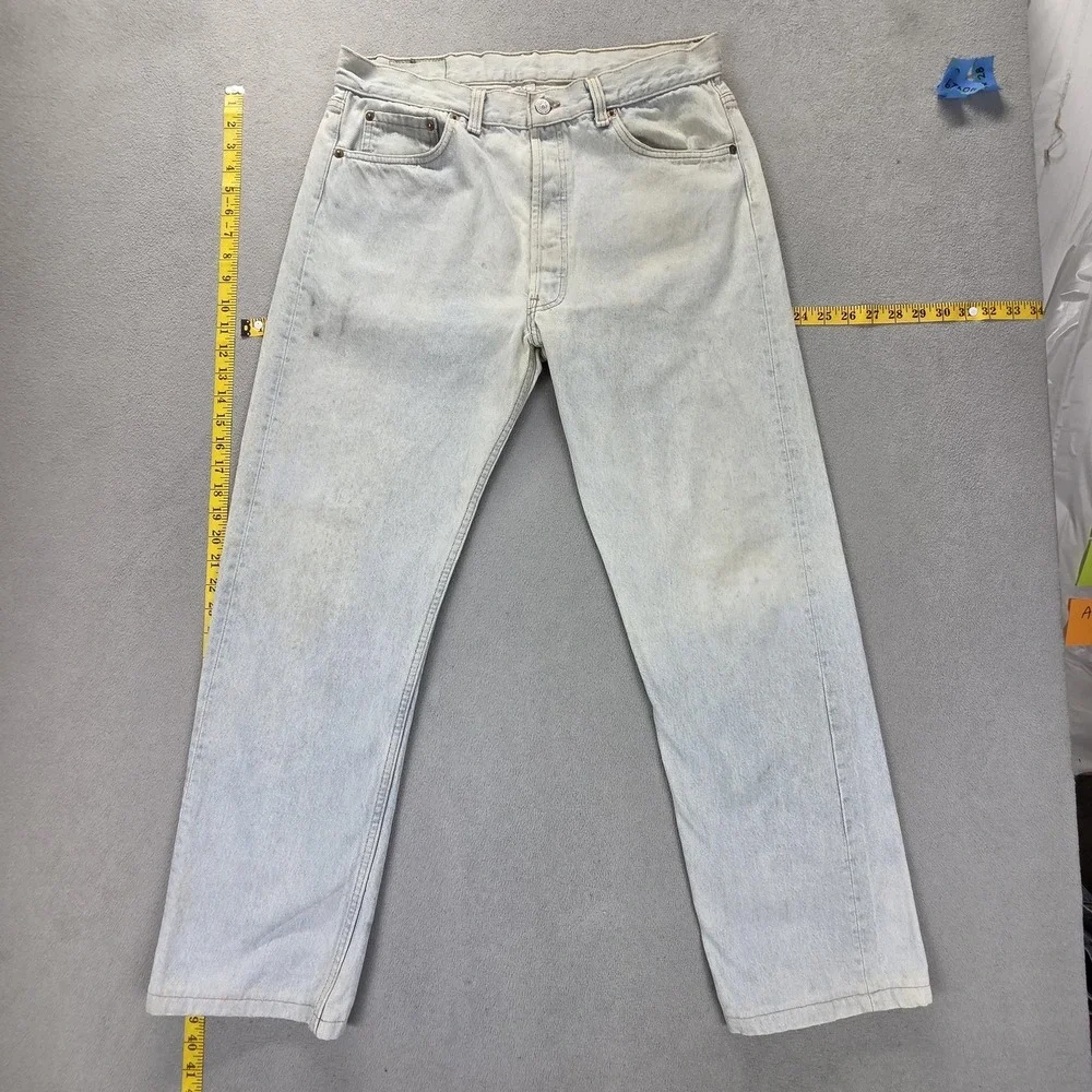 Vintage Levis 501 Jeans Mens Blue Straight Made‎ In USA Button Fly Fits 32x29
